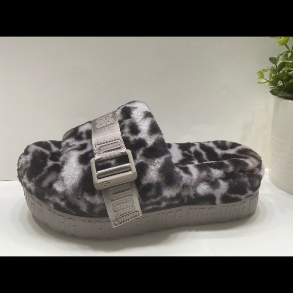 NEW UGG Women’s Fluffita Panther Print Slipper Slides Smokey Gray 6,7,8,9,10 - Picture 13 of 16